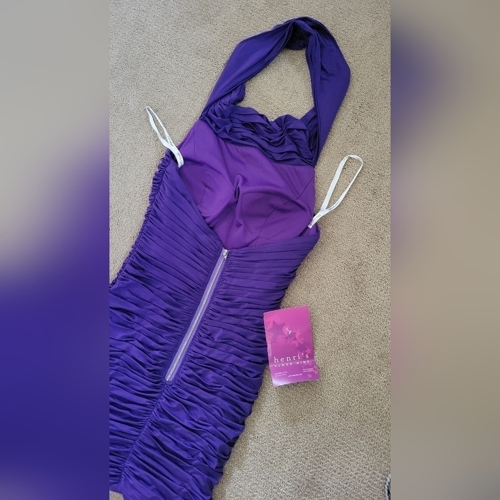 Sherri Hill Ruched Draped Halter Cocktail/ Formal/ Prom Bodycon Party Dress - Picture 2 of 11